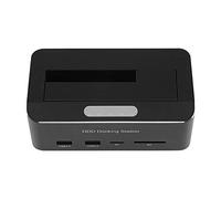 ASHATA Docking Station per Disco Rigido Esterno USB 3.0, Docking Station per Disco Rigido Esterno da USB3.0 a III Alta velocit? Supporto per Scheda SD/TF, per Dischi Rigidi D (Spina UE)