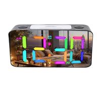 ASHATA Drima, il Letto da 7 Pollici Shaker Rgb Night Luce 5 Livelli Volume Vibrante Allarmer Clock Nightlight e Backup della Batteria per le Traversine Pesanti Anziani (BLACK)