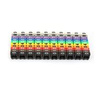 ASHATA Etichette Colorate per Cavi con Numeri Digitali, 100 Marcacavi da 2,5 mm², Etichette per Cavi in plastica con Clip per Gestione e Organizzazione dei, di Identificazione Luminose per (#3)