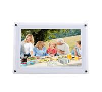 ASHATA Frame di Immagini Digitali WiFi da 10,1 Pollici, Touch Screen 1280x800, Ritratto e Paesaggio di Rotazione Automatica, Incorporato Nella Memoria di 32 GB, Condividendo i Video di (WHITE)