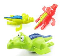 ASHATA Giocattolo da Bagno Galleggiante Animale Carino Spruzzo D'acqua a Carica per attività di Balneazione del Bambino Giocattolo da Bagno per Neonati in Plastica (Coccodrillo Colori spediti in