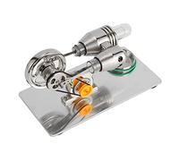 ASHATA Giocattolo Educativo Modello Motore Stirling, Funzionamento Semplice a Basso Rumore Esperimento di Scienze Fisiche, Base Antiscivolo con Tubo di Vetro e Lampada Ad Alcool, Uscita 3,0-5,0 V,