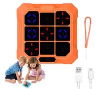 ASHATA Gioco Elettronico Tic Tac Toe 6 in 1, Gioco Portatile Tic Tac Toe Bolt con modalità Ilent Memory Brain Gaming, Ricaricabile 200mAh, per Bambini da 6 a 12 Anni e Adulti (ORANGE)