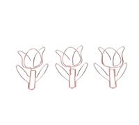 ASHATA Graffette per Carta in Oro Rosa a Forma di Fiore Segnalibri Robusti e Carini per Ufficio, Casa, Scuola, 10 Pezzi