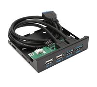 ASHATA Hub USB 3.0 del Pannello Frontale 4 Porte, Hub USB Interno da 3,5 Pollici con USB 3.0 USB 2.0, Adattatore per Staffa Combinata Interna per PC, per Computer Desktop Floppy bay da 3,5 Pollici