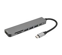 ASHATA Hub USB C, Adattatore Multiporta da Hub USB C 7 in 1 a 4K, Espansore Porta USB Multi, Lettore di Schede SD TF Porte USB 3.0, Hub USB da USB C a, per Laptop