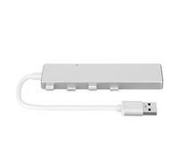 ASHATA Hub USB Multiport con 4 Porte USB, connettività USB3.0 e USB2.0, Docking Station USB Portatile per Laptop e PC, Supporta OTG, Argento