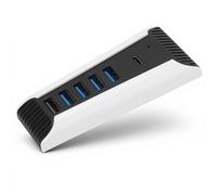 ASHATA Hub USB Sostenibile con Porte USB2.0 per Console, Retrofing e Interferenze Resistenti, Facile da Usare, Bianco e