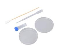 ASHATA Kit di Piatti per Coltura 10 Pezzi Monouso con Bastoncini di Cotone, Contagocce, Provette per Esperimenti Scientifici Pratici e Laboratori Scolastici (10 tamponi di cotone 10 piastre Petri 10)