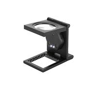 ASHATA Lente d'ingrandimento da Tavolo con 30x - Lente d'ingrandimento Pieghevole con 2 luci a LED, Portatile, Pieghevole, per Anziani, Ispezioni, Riparazioni e Lavori Manuali