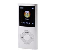 ASHATA Lettore MP3 LCD Bluetooth 5.3 da 1,8 Pollici, Lettore Musicale HiFi Lossless con Registrazione Vocale E-book FM per lo Sport (grigio argento)