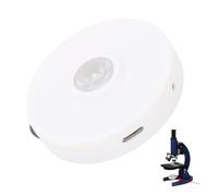 ASHATA Luce per Microscopio a LED, Lampada per Microscopio con Regolazione Continua dello Specchio con di Ricarica Intelligente, per Laboratori di Ricerca Educativa