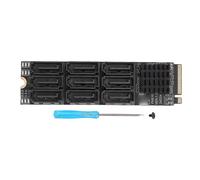 ASHATA M.2 a SATA 3.0 Adattatore 9-Port, M.2 NVME M Tasto PCIE3.0 X2 a Serial ATA 3.0 Converter Drug Disco