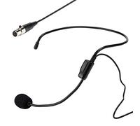 ASHATA Microfono Auricolare/Auricolare, Microfono XLR Mini a 3 Pin Connettore TA3F Microfono a condensatore Microfono con Auricolare per spettacoli, Polizia, Operatori telefonici, ECC.