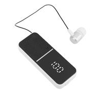 ASHATA Microfono Auricolare Wireless, Microfono di Lavano Lavalier, Chiamata a Vibrazione Display Digitale Batteria da 400 MAh Fino a 50 Ore di Gioco, per Guidare o Andare in Bicicletta (WHITE)