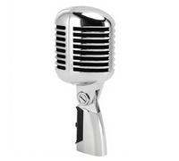 ASHATA Microfono Cardioid Dinamico Vintage per la Parola e la Voce - Esperienza di Canto Superiore Garantita (SILVER)