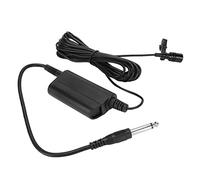 ASHATA Microfono lavalier omnidirezionale a clip, microfono cablato per batteria, sassofono, pianoforte, leggero materiale ABS nero
