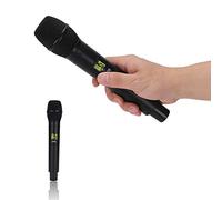 ASHATA Microfono Wireless, Microfono Wireless Portatile UHF Ricaricabile con Batteria di Supporto per Mini Ricevitore, per Karaoke, Amplificatore Vocale, Sistema PA