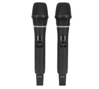 ASHATA Microfono wireless, professionale, doppio palmare, 1 a 2, portatile, multiuso, sistema microfono wireless con ricevitore ricaricabile per live streaming telefonate karaoke in famiglia