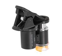 ASHATA Microscopio per Telefono 60X con Luce UV e 2 Luci LED, Mini Lente d'ingrandimento Portatile HD per Osservazione di Gioielli, Monete e Piante, Compatibile con Tutti gli Smartphone, Lente