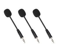 ASHATA Mini microfoni, 3PCS Mini microfono capacitivo esteso flessibile regolabile, con jack da 3,5 mm, per telefono cellulare con computer