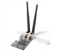 ASHATA Mini PCIE a PCI-E Adattatore Scheda, Mini PCI-E su Scheda Rete Wireless PCI-E Desktop, Scheda PCI-E a Mezza Altezza PCI-E 1x Scheda WLAN con 2 Antenne Esterne da 3.5DB per Laptop PC Desktop