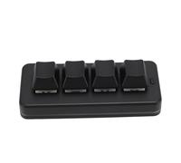 ASHATA Mini tastiera USB a 4 tasti, tastiera da gioco meccanica con una mano Programmazione Pad macro Tastiera RGB Interruttore blu 2.4G BT cablato USB 3 modalità per telefono PC Tablet