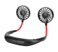 ASHATA Mini Ventilatore Portatile da Collo, Ventilatore Personale Ricaricabile Tramite USB a 3 velocità, Doppia Ventola di Raffreddamento da Tavolo, Sospeso a Mani Libere per Ufficio Sportivo (#2)