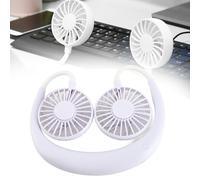 ASHATA Mini Ventilatore Portatile da Collo, Ventilatore Personale Ricaricabile Tramite USB a 3 velocità, Doppia Ventola di Raffreddamento da Tavolo, Sospeso a Mani Libere per Ufficio Sportivo (#1)