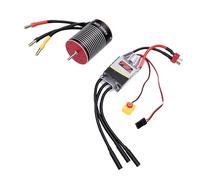 ASHATA Motore brushless RC ad alta compatibilità e Combo ESC 3600 KV per auto e barche con telecomando 1/10, alluminio lavorato CNC