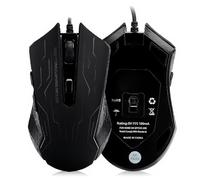 ASHATA Mouse da Gioco Mouse da Gioco cablato e Silenzioso Mouse da Tavolo per Computer Desktop cablato USB G6 1,5 m 6 Marce Regolabile, Regolabile, Confortevole Impugnatura ergonomica Mouse per PC