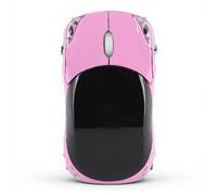 ASHATA - Mouse ottico Bluetooth, 2.4 GHz, mouse wireless portatile, a forma di auto, 1600 DPI a 3 pulsanti, con rotella di scorrimento, per Windows XP/Vista/Windows 7/ME/2000/Mac OS(Rosa)