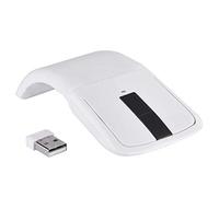 ASHATA Mouse Touch Wireless Ultra Sottile Pieghevole da 2,4 GHz, Mouse Touch Arc Wireless Pieghevole Leggero con Ricevitore USB per PC Portatile Desktop (White)