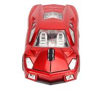 ASHATA Mouse Wireless a LED, Mouse a Forma di Auto Sportiva, Ricevitore USB da 2,4 GHz Mouse Sportivo per PC Desktop con Faro a LED, Sensore Ottico 1600 DPI, per PC