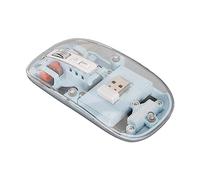 ASHATA Mouse Wireless Bluetooth, Mouse Bluetooth 5.1 e 2.4G a Doppia modalità Regolabile a 4 DPI (800-2400), Mouse Ottico Trasparente Portatile con Ricevitore USB per, Windows,