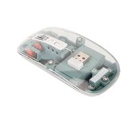 ASHATA Mouse Wireless Bluetooth, Mouse Bluetooth 5.1 e 2.4G a Doppia modalità Regolabile a 4 DPI (800-2400), Mouse Ottico Trasparente Portatile con Ricevitore USB per, Windows,