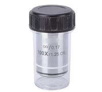 ASHATA Obiettivo 100X Plan 20.2mm per Microscopi Biologici | Ottica ad alta risoluzione, ricerca citologica, laboratorio di microbiologia, lenti in vetro completamente rivestite,