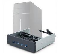 ASHATA Pannello Anteriore USB 3.0,Multifunzione ad Alta velocità Pannello Frontale USB 4 Porte Hub USB 3.0,Driver CD da 20 Pin a USB 3.0 unità Ottica Trasferimento Dati ad Alta velocità da 5 Gbps