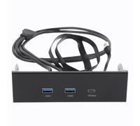 ASHATA Pannello Frontale da 5,25 Pollici USB, 2 Porte USB A 1 Tipo C con 5 Gbps 10 Gbps 20 Gbps Trasferimento di Dati, Cavi 0,6 M 0,8 M, per 8 10 11 2003 OS X PC