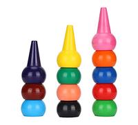 ASHATA Pastelli per Pittura con le Atossici 12 Colori per Bambini, Bastoncini per Graffiti 3D con Impugnatura Sul Palmo per la Relazione Genitore-figlio, Pastelli in Paraffina per Bambini