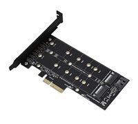 ASHATA PCI-E 4X to M.2 NVMe SSD NGFF Adapter Card B-Key + M-Key Expansion Dual Interface, Scheda Adattatore di Espansione PCI-E a 2 Porte, Supporta 2230 2242 2260 2280 20110 SSD,