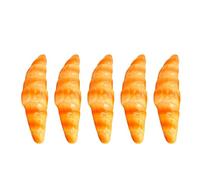 ASHATA Penna a sfera a forma di croissant, design simulato per ufficio, scuola, 5 pezzi, simpatica penna a sfera portatile e divertente (croissant)