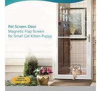 ASHATA Porta con Zanzariera Magnetica per Animali Domestici con Chiusura Automatica Durevole per Gattini e Cuccioli di Piccola Taglia, Facile da Installare per Uso Interno Ed Esterno, Nera