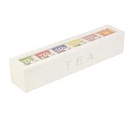 ASHATA Scatola Porta tè in Legno, Organizer per Bustine di tè e caffè, Contenitore per Bustine di Zucchero per Piano di Lavoro della Domestica (BLACK)