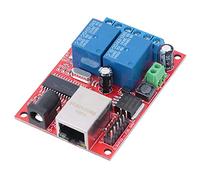 ASHATA Scheda Controller Modulo relè LAN Ethernet Industriale a 2 Vie, Microcontrollore DC5V 24V Interruttore Ritardato Programmabile con Actuator Alto Attivo, Estendibile a 8 Uscite per Smart