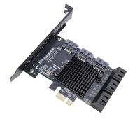 ASHATA Scheda Controller PCIE 1X a Serial ATA3.0, Schede di Espansione a 9 Porte 6Gbps, Adattatore PCIE3.0 GEN3 Serial ATA3.0 per PC Desktop