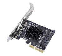 ASHATA Scheda di Espansione PCIE 3.0 a 5 Porte da 6 Gbps per Operativo Wins, Chipset JMB585 - Installazione Semplice, Eccellente Dissipazione del Calore, Ampia compatibilità - Espansione Desktop