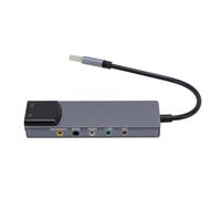 ASHATA Scheda Esterna USB, Adattatore SPDIF Ottico 5.1 con Chip di Riduzione del Rumore, per il Computer PC a OS X Home Theater