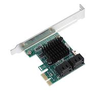 ASHATA Scheda PCI Express (PCIe), Super Speed PCIE a 4 Porte Scheda di espansione SATA 3.0, 6G Scheda PCI SATA III PCI-Express per Windows XP / 2003 / Vista / Win7 / 8/10