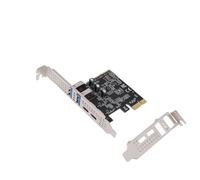 ASHATA Scheda PCIe USB 3.2, Scheda di Espansione PCIe A USB 3.2 Gen 1 con Larghezza di Banda di 20 Gbps, 2 Porte di Tipo C e 2 di Tipo A, Adattatore PCI Express per PC Desktop
